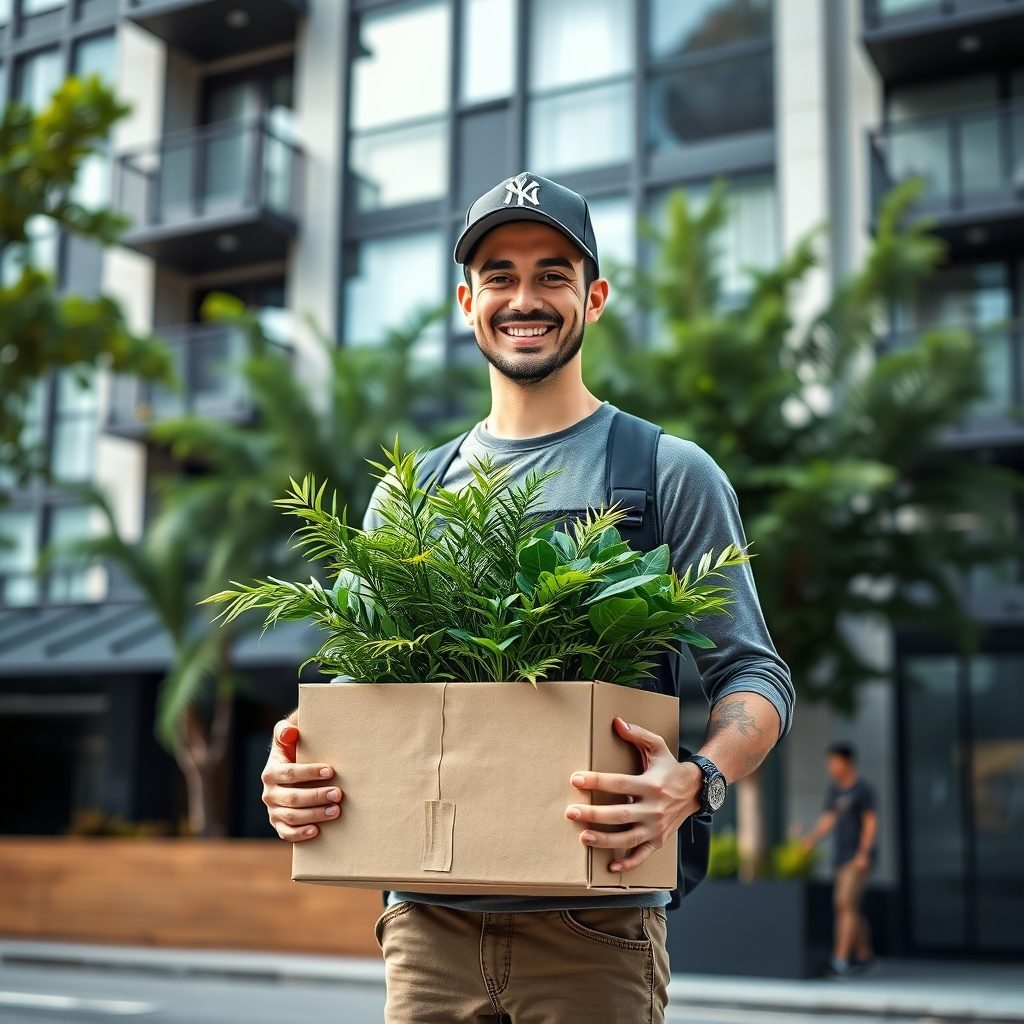 配達中の植物